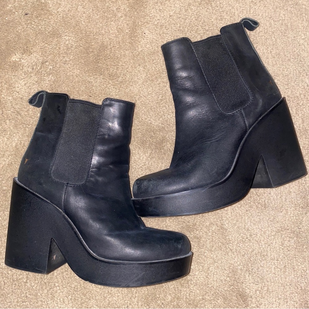 Windsor Smith Speck Platform Leather Boots size 8
